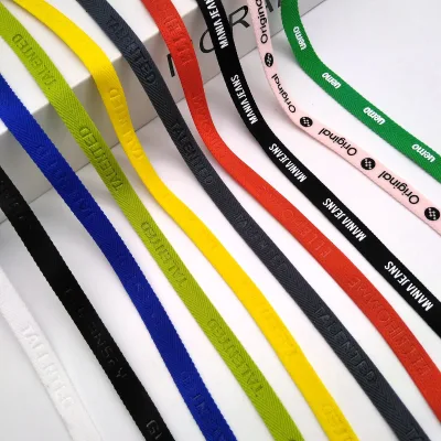 10mm 3/8 Inch Custom Woven Letter Ribbon Debossed Printing Nylon Back Neck Tape With Logo for T-shirt Sweater