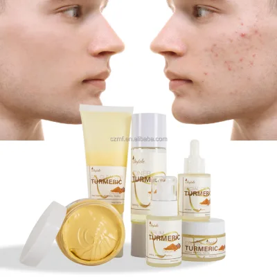 Turmeric Organic Skin Care Set Dark Spot Whitening Serum Facial Skin Care Set (New) for Glowing Skin