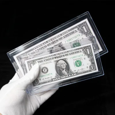 US Currency Paper Money Bill Protector Slab Holder for Large Older Bills Regular Currency Bill Banknote Slab Holder Case