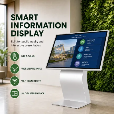 Floor Standing Interactive Touch Inquiry Kiosk with 10 Point Multi Touch Display