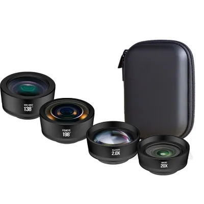 Best Selling Usa Dslr Phone Camera Macro Lens 20x Close up 4 in 1 Lens Kit for iphone X 256gb