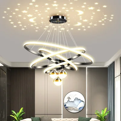 Modern Minimalist Nordic Starry Sky Pendant Luxury Adjustable Height Chandelier for Living Room Bedroom or Restaurant