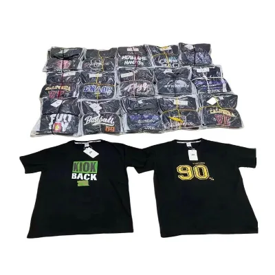 1.96 Dollars Model FYK036 Short Sleeve Cotton Unisex Plus Size Men's T-Shirt With All Black Color