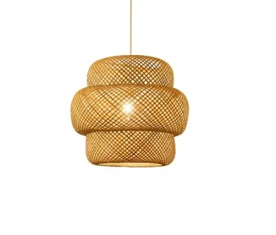 Modern LED Handmade Bamboo Lampshade Classic Style Design Hanging Lampshade for Living Room Bedroom