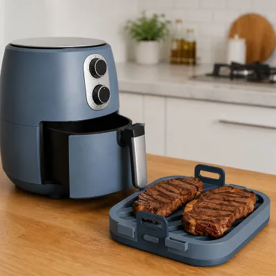 Square Silicone Air Fryer Liner Reusable Heat Resistant for Baking Roasting Manufacturer