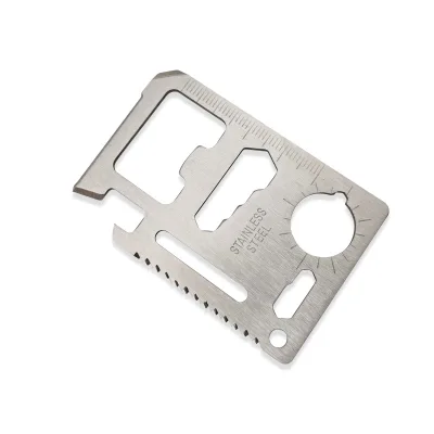11 in 1 Outdoor Multifunction Credit Card Survival Utility Hand Tools Pocket Multitool Card for Camping