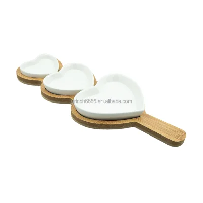 Loving Heart Ceramic Tray porcelain Plate Storage Heart love plate Creative Separation Breakfast Plate Home decor Wedding Gift OEM