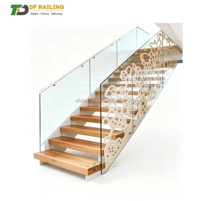 DF Unique Design Modern Indoor Safety Laminated Tempered Glass Floating Stairs