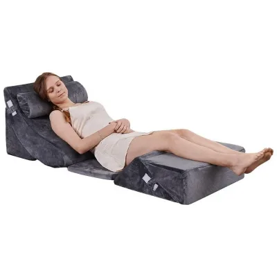 Orthopedic Bed Wedge Pillow Six-piece Neck and Leg Pain Relief comfort Post-operative Memory Cotton Headboard Backrest