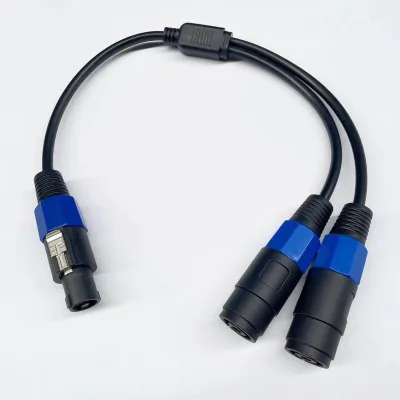 Speakon 1-to-2 male and female speaker cable, audio cable, ohm head cable, 1.0mm pure copper speaker connection cable