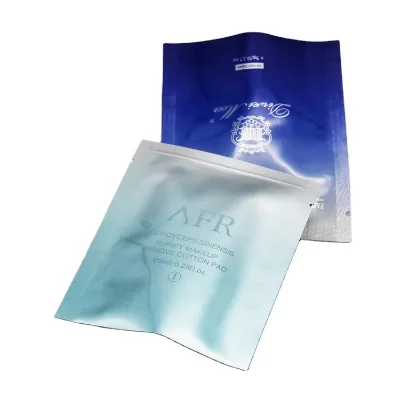 Custom Logo Smell Proof Heat Seal Plastic Bag 3 Side Seal Laminated Small Cosmetic Sachet with Easy Tear