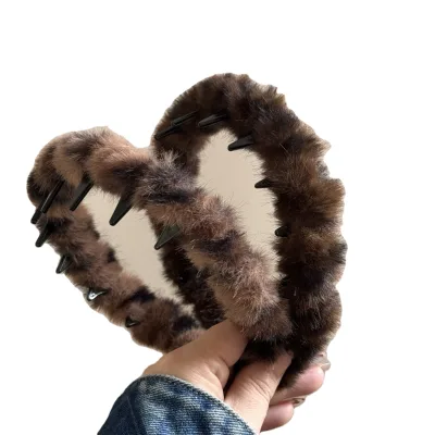 Autumn and Winter Plush Headband Leopard Print Headband New Style Plush Hair Accessories