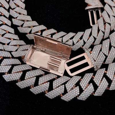 Wholesale Round Cut Hip Hop Trendy Necklace Cuban Moissanite Men's Necklace
