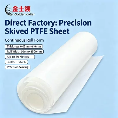 PTFE Skived Sheet 0.1mm 0.6mm Thin Film Roll Virgin PTFE Smooth Low Friction for Mouse Skates Release and Electrical Insulation
