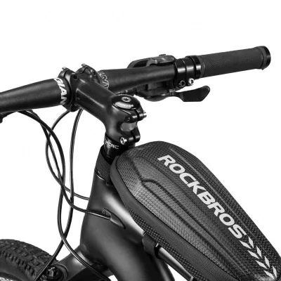 BSCI Factory ROCKBROS Hard Shell Front Frame Tube Bike Bag Rainproof MTB Road Saddle Folding Bag Multifunctional Large Capacity