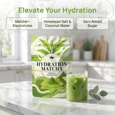 Best Selling Herbal Hydration Matcha Powder with Electrolytes Vegan Green Tea Blend with Magnesium for Refreshment & Wellness