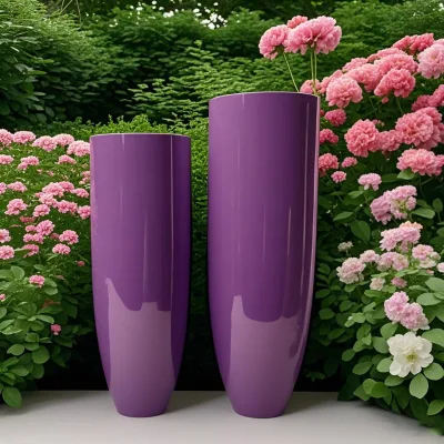 003 Art Deco Matte Finish Silver Glaze Flowerpot Retro Vase Creative Planter Dried Flower Arrangement Pot Home Balcony
