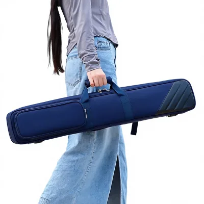 Minimalist Fashion 6 Holes Leather Pool Cue Carry Bag 1/2 Rod Box Two Color Options Wholesale Supply Model Bag-002 Other