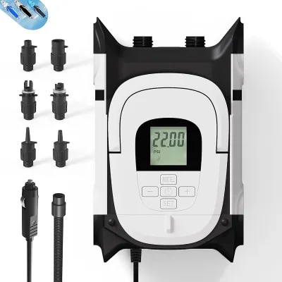 22psi 120W Portable High Pressure Electric Surfboard Electric Balance Surfboard air Pump Electric Auxiliary air Pump SUP