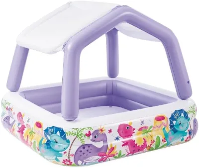 Inflatable Children's Swimming Pool, Ball Pit, Play Pool, Movable Canopy, Fun and Safe Children's Toys Both Indoors and Outdoors