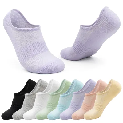 Summer Bulk Custom Unisex Branded Sports Non slip Low Cut Knitting Bamboo Cotton Socks Print Anti slip Grip Tape for Men Women
