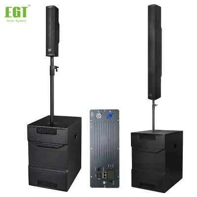 Active Line Array Column Speaker System with Subwoofer 15 Inch Powered PA Combo for DJ Stage Live Band Event Outdoor Concert