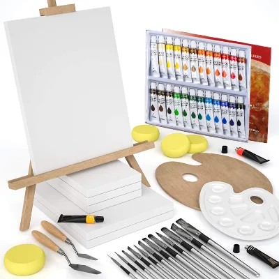 High Quality Sundy Artist Acrylic Paint Set with Pine Wood Box Paint Brush & Acrylic Paint for Beginner