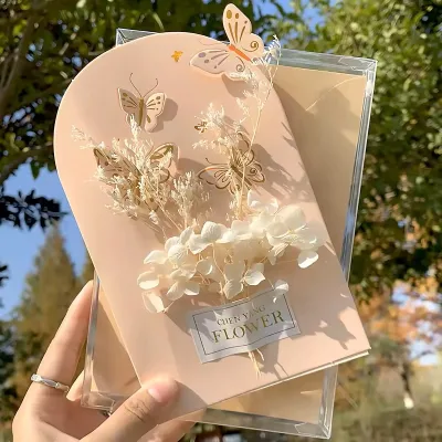 Eco-friendly Laser Cut butterfly Christmas Post Custom Happy Birthday Wedding Greeting Cards