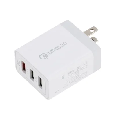 US Plug 3-Port USB Hub Wall Charger Adapter QC 3.0 Dual 2.4A Fast Mobile Phone Charging for Home