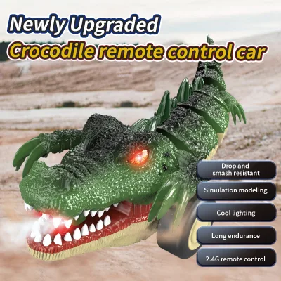2.4G 8-Channel Remote Control Crocodile Drift Car with Light Sound Spray 360 Degree Rotating 30m Range Toys