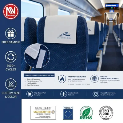 Industrial Flame Retardant Hook and Loop for Aviation High-Speed Rail Transport Cable Management and Safety Wire Wrap