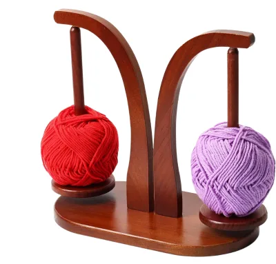 Fashionable Square Wooden Yarn Holder for Knitting and Crocheting Durable Gift for Knitting Lovers with Stylish Yarn Spinner