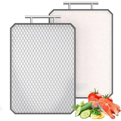 OEM Diamond Mesh Titanium Cutting Board Non Slip Odor Free Hygienic Double Sided Large PP Chopping Board for Kitchen Cooking