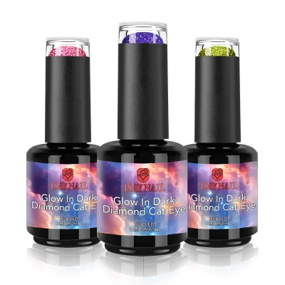 Hot Popular HEMA FREE Glow in Dark Diamond Cat Eye 15ml Sale TPO FREE Cat Eye Uv Nail Gel OEM