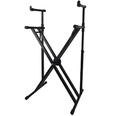 Professional Double X-Style Keyboard Stand Upgraded Reinforced Tubing Anti-Slip End Caps Fits Most 61/76/88-Key Boards