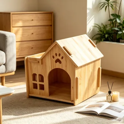Wholesale Custom Solid Wood cat House Indoor with Door and Window Easy to Assemble Pet Cabin
