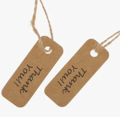Best Quality Hot Selling Thick Paper Hang Tag Paper Clothing Hang Tag Eco-Friendly With Brand Logo Garment Hang Tags