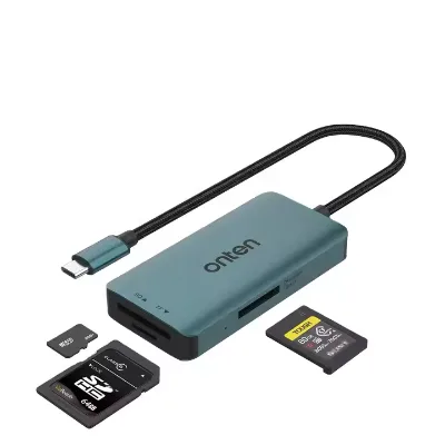 Portable 3-in-1 Type C Memory Card Reader with Micro USB 3.0 Supports XD CF CFexpress SDXC TF Cards External Installation