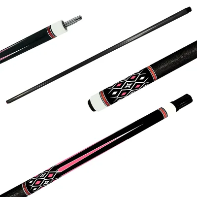 SZX 1/2 Split Wood Carbon Fiber Shaft Stainless Steel Joint Durable 19oz 13mm 58 Inch Linen Wrap Pool & Snooker Cue
