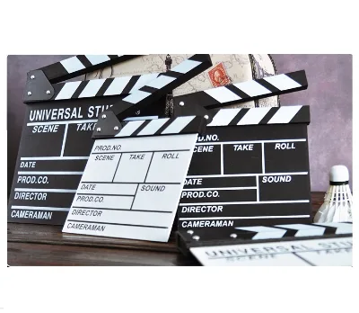 Customized Logo Wooden Film Clapper Board Classic Toys Movie Slate