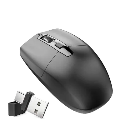 Portable Wireless Mouse Battery Powered Type-C USB Dual Interface Computer 3 Adjustable DPI for Laptop Android
