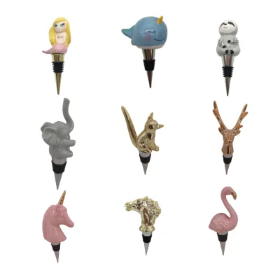 Joinste- Custom Ceramic Wine Stoppers ,wine Bottler Stopper,Animal Design Stainless Steel Bottle Stopper