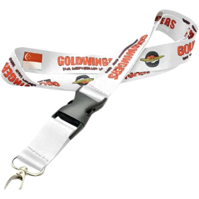 Hot Sales Custom Polyester Lanyards with High Quality Buckle for School and Office Leather Buckle Lanyard with Metal Clip