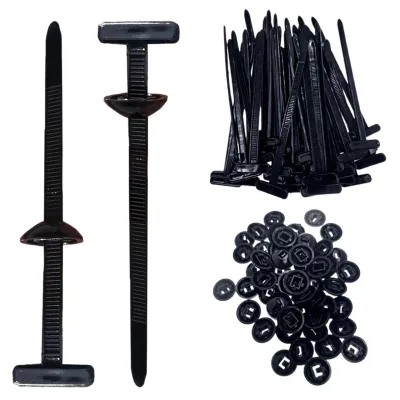 Multifunctional Zip Ties With Pin Button Bumper Clips Fasteners 100 Pcs Nylon Universal Cable Tie Buckle