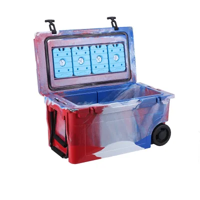 Outdoor Camping Hard Ice Chest Stainless Steel Ice Cooler Box Beer Cooler Metal Cooler Box Cold Box for Party Camping