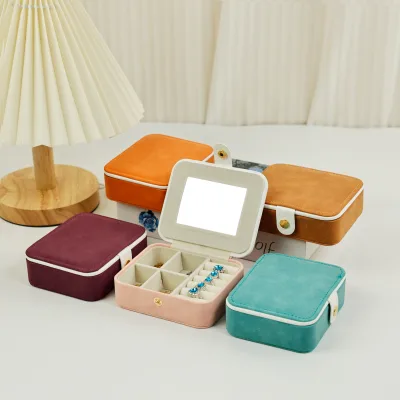 Storage Case Portable Jewelry Packaging Custom Logo Organizer With Button Trinket Jewelry Box for Necklaces Ring and Luxury Gift