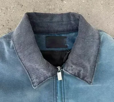 ODM Manufacturer Designs Oversized Denim Jacket 2023 Vintage Wash up Men's Jacket With Custom logo With Zip up