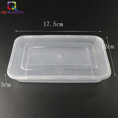 Hot Selling 500ml 650ml 750ml 1000ml Clear Rectangular Disposable Plastic Food Container Takeaway Lunch/Bento Box