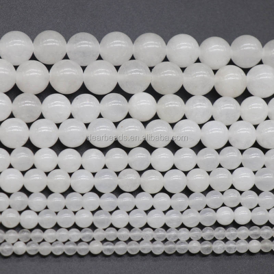 Jadeite Red Jade Bead Round Natural White Jade Beads for Jewelry Making 4mm 6mm 8mm 10mm 12mm, 38cm 15" Strand