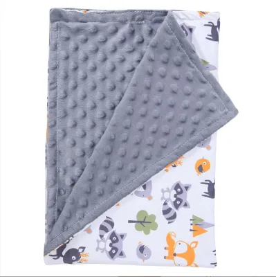 Custom Design Printing Soft Double Baby Blanket Warm Cotton Cover for 0-12 Months